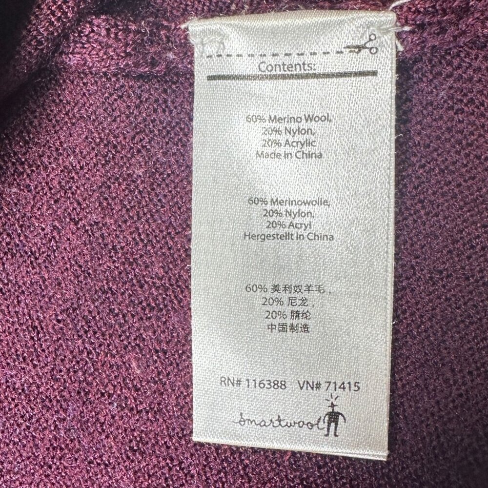 Smartwool‎ Merino Blend Womens XS V Neck Base layer Pullover Purple and Orange - Picture 5 of 5
